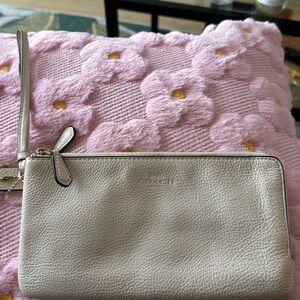 Coach cream wristlet